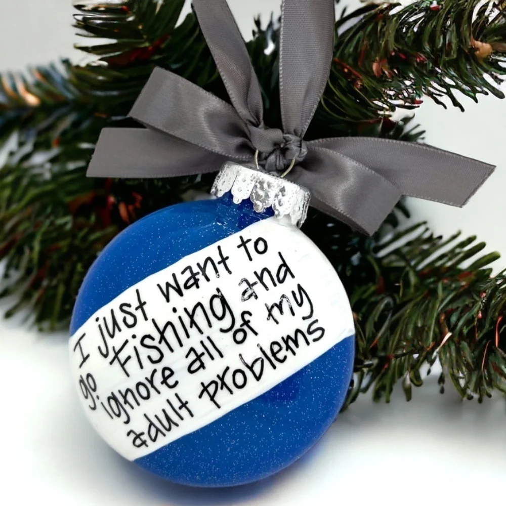 Fisherman Christmas Ornament, Personalized Holiday Gift for Fishing Enthusiasts